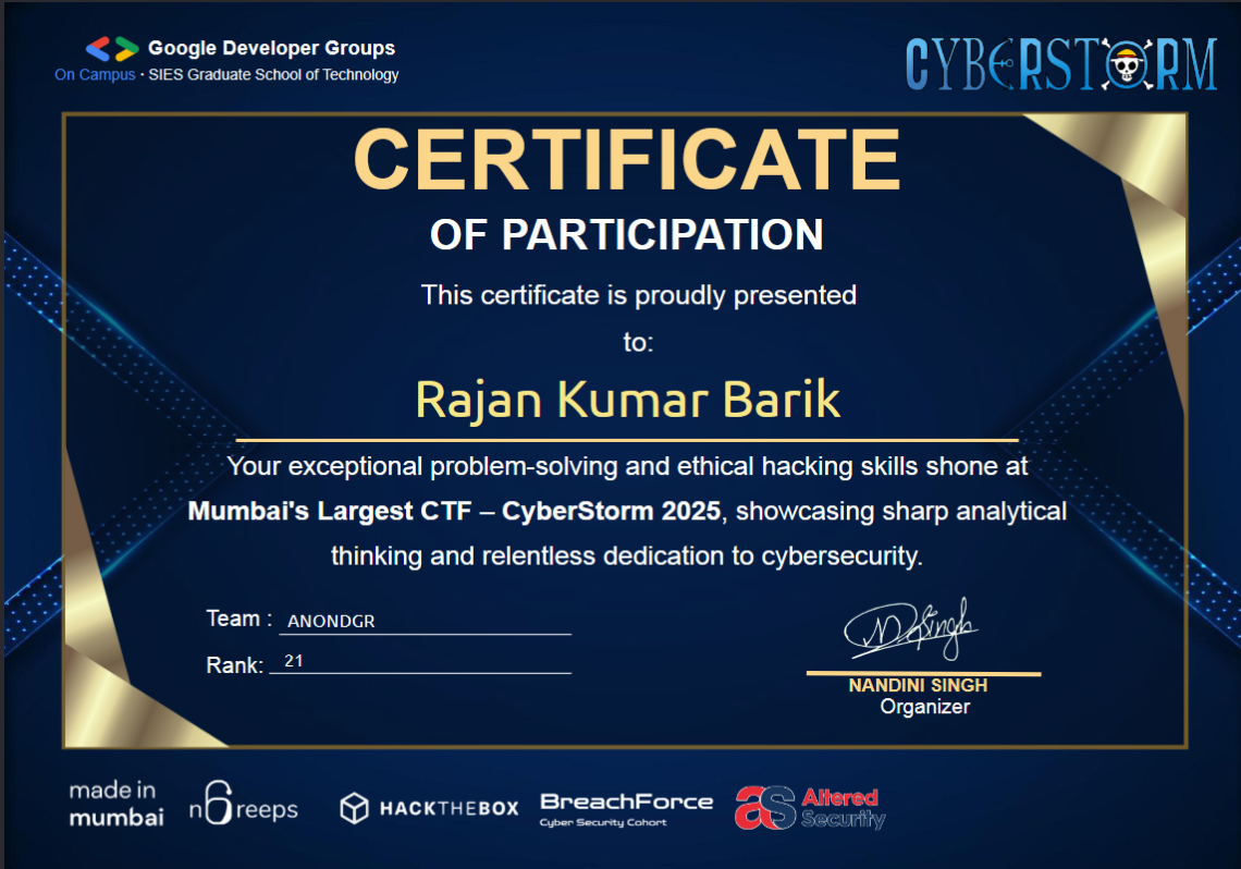 Mumbai's Largest CTF – CyberStorm 2025